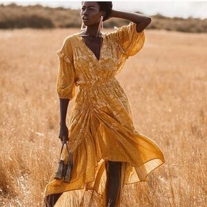 Spell Golden Floral Maxi Dress